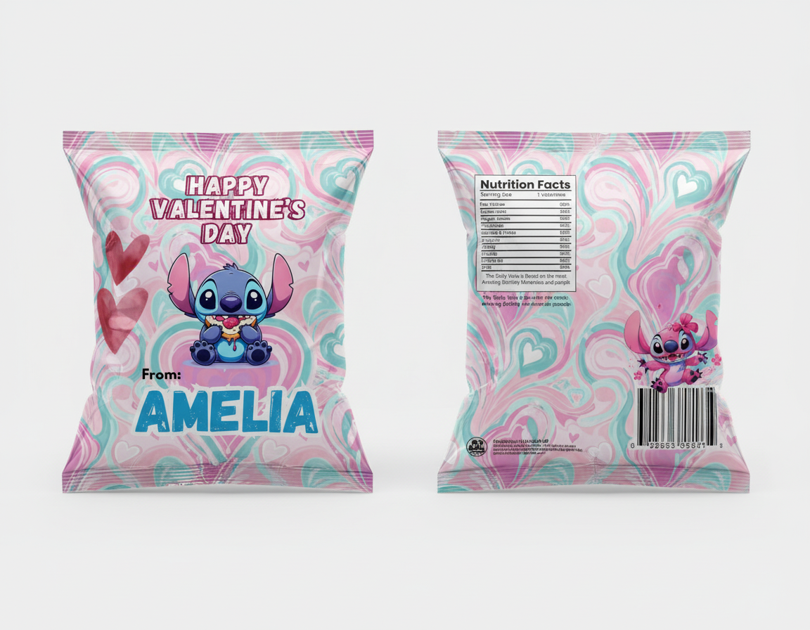 Valentine's Day Custom Potato Chip Bags- 18pk